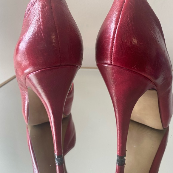 Red leather JS heels - Picture 5 of 6